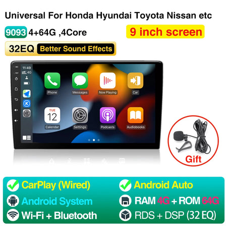 9Inch 10Inch Car Radio Universal CarPlay &ndash; GPS Bluetooth 9inch 36Pro