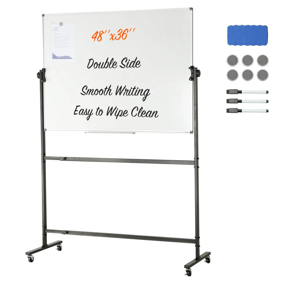Rolling Magnetic Whiteboard Double Sided Mobile 360
