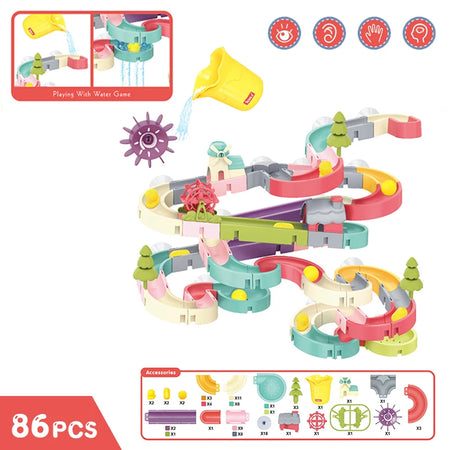DIY Assembling Water Playing Track &ndash; Engaging Bath Time Fun 86pcs