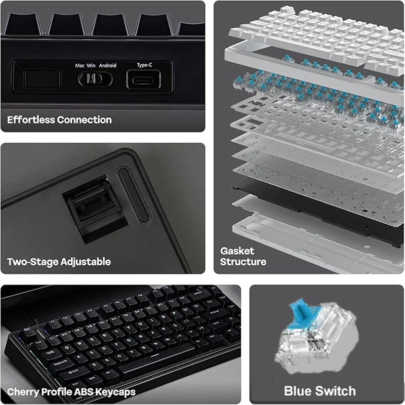 Aula F75 Wired Gaming Keyboard &ndash; RGB Backlight With Knob