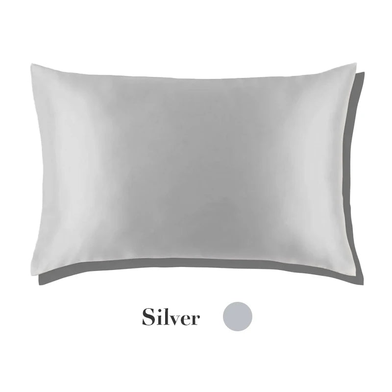 Natural Mulberry Silk Pillow Case &ndash; Luxurious Comfort and Softness Silver / 40x60cm