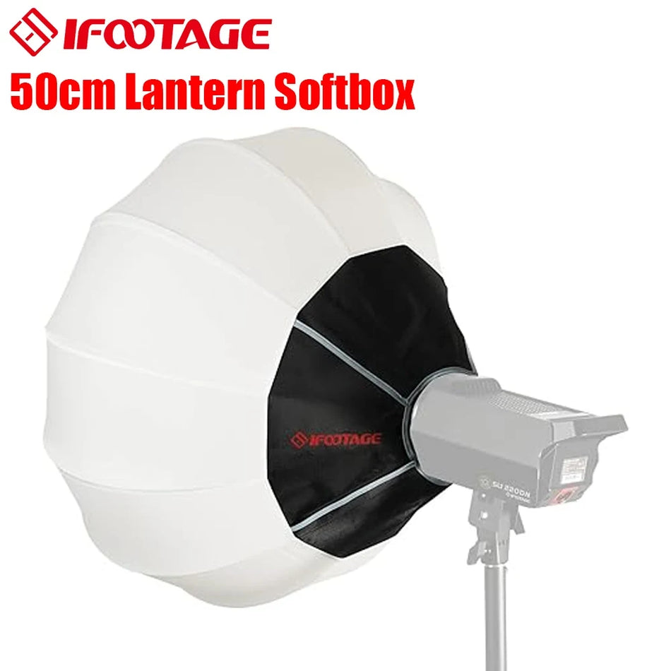 IFOOTAGE 65x65CM Lantern Softbox &ndash; One-Step Quick Setup 50cm Lantern Softbox