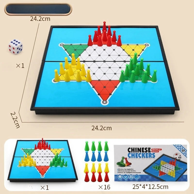Magnetic 9-In-1 Board Game Table &ndash; Family Fun For All Magnetic checkers