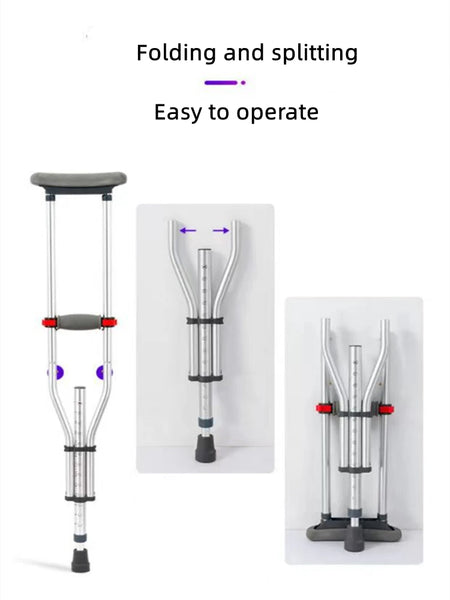 Boxym Aluminum Alloy Detachable Crutches &ndash; Lightweight and Adjustable Mobility Aid