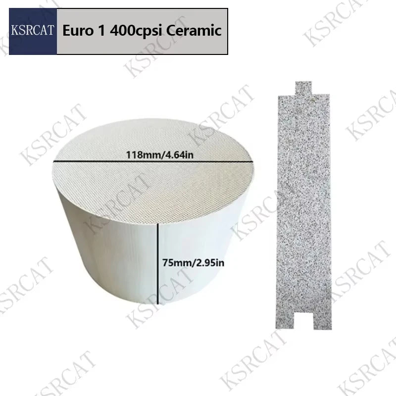 Convertitore Catalitico Ceramico Universale per Scarico Auto 118x75mm Riduzione Rumore