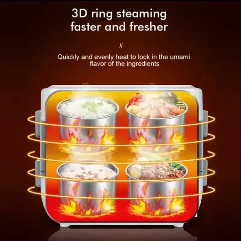 Electric Lunch Box Heater Portable Leakproof 2 Layer