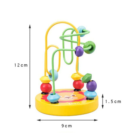 Montessori Wooden Roller Coaster Bead Maze Toys for Toddlers S - 12x9x1.5cm 3