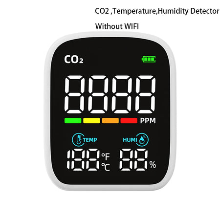 Portable LCD Air Quality Meter- WiFi PM1.0 PM2.5 PM10 Alarm CO2 Without WIFI