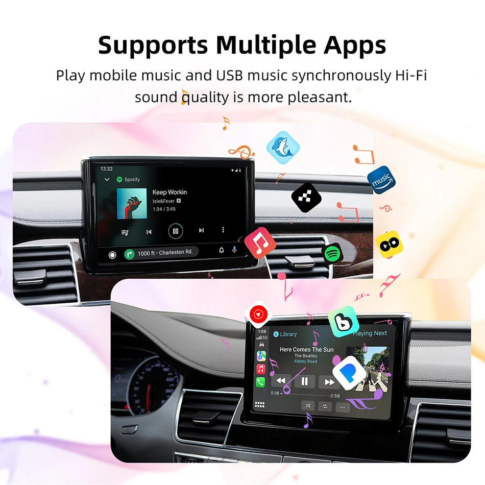 Decodor Ecran OEM Audi A8, Retrofit CarPlay Android Auto pentru MMI 3G de 6.5 și 7 Inch