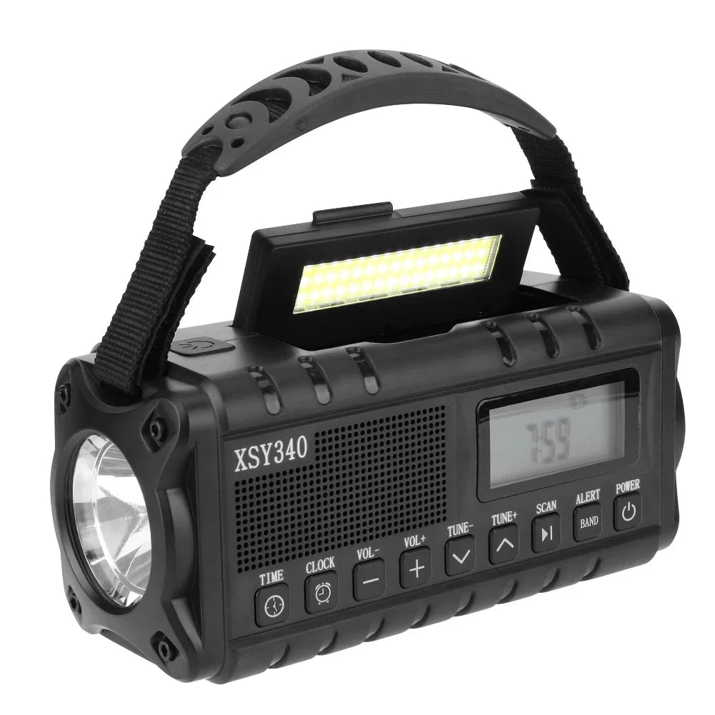 12000mAh Portable Emergency Radio with Built-In Speaker &amp; Flashlight XSY340 10000mAh 3