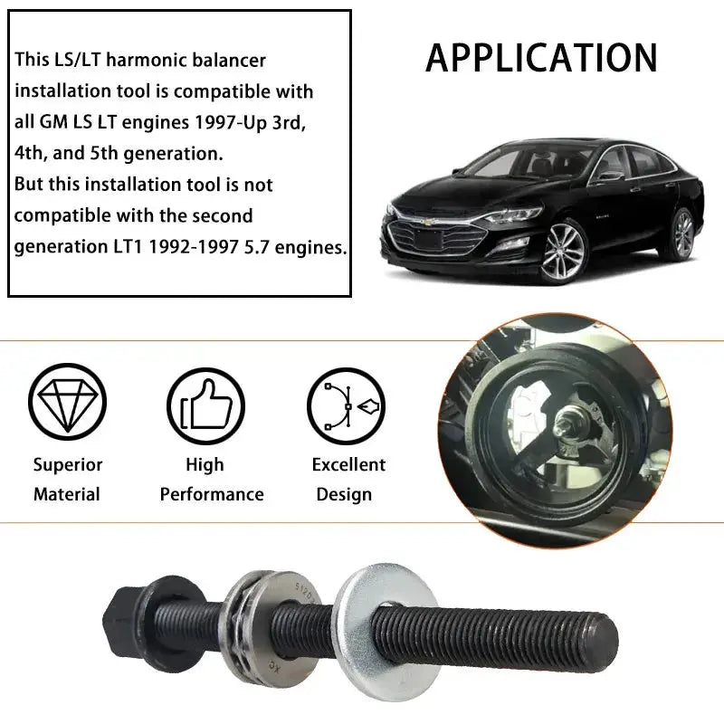LS1 Harmonic Balancer Installer Crank Puller Crankshaft Installation Tool For GM 1997-Up LS LT Series Engines Gen 3, 4, 5 by InterCyprus Trading Ltd
