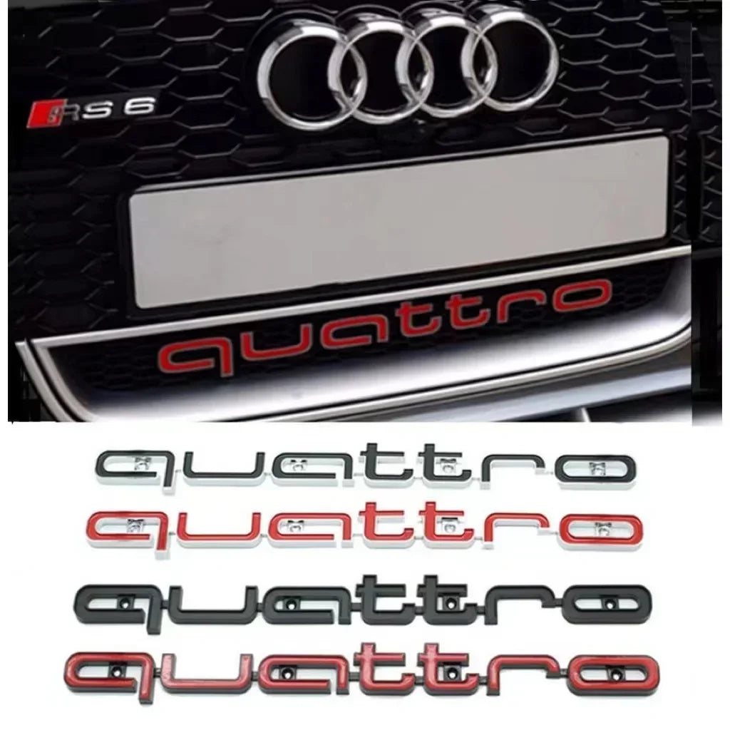High-Quality 3D ABS Front Grille Emblem for Audi Quattro A3 A4 A5 A6 A6L A7 A8 Q3 Q5 Q7 S3 S4 S5 RS3 RS4 RS6 Badges