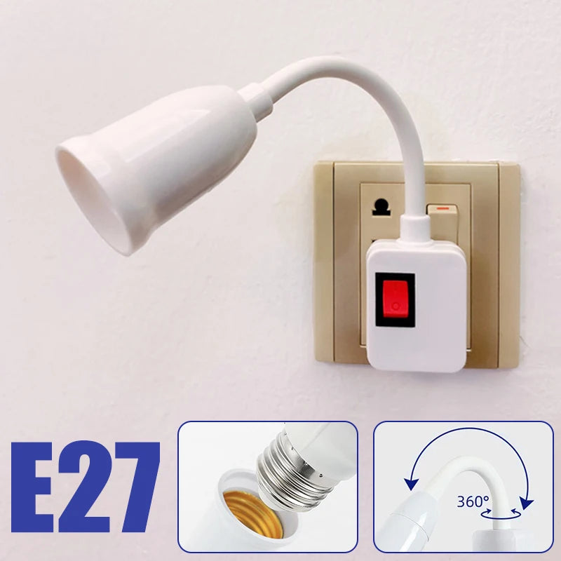Flexible E27 Lamp Holder with On/Off Switch and Multiplug Adaptability