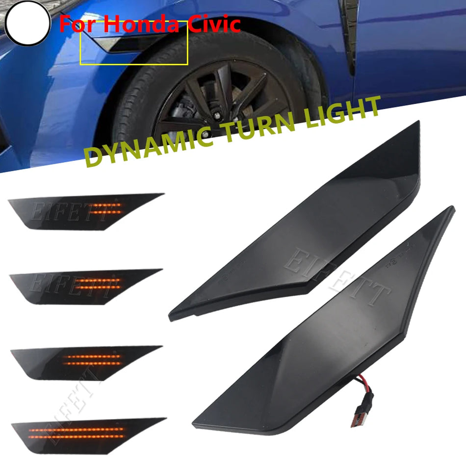 Feux de signalisation LED fumés pour Honda Civic 10e génération 2016-2021