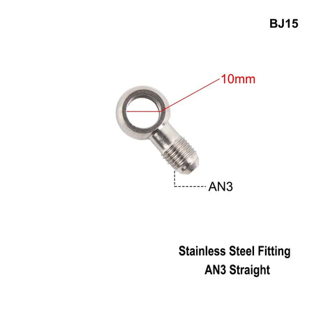 Stainless Steel Hydraulic Brake Banjo Fitting With AN3 M10x1 For Motorcycles by InterCyprus Trading Ltd