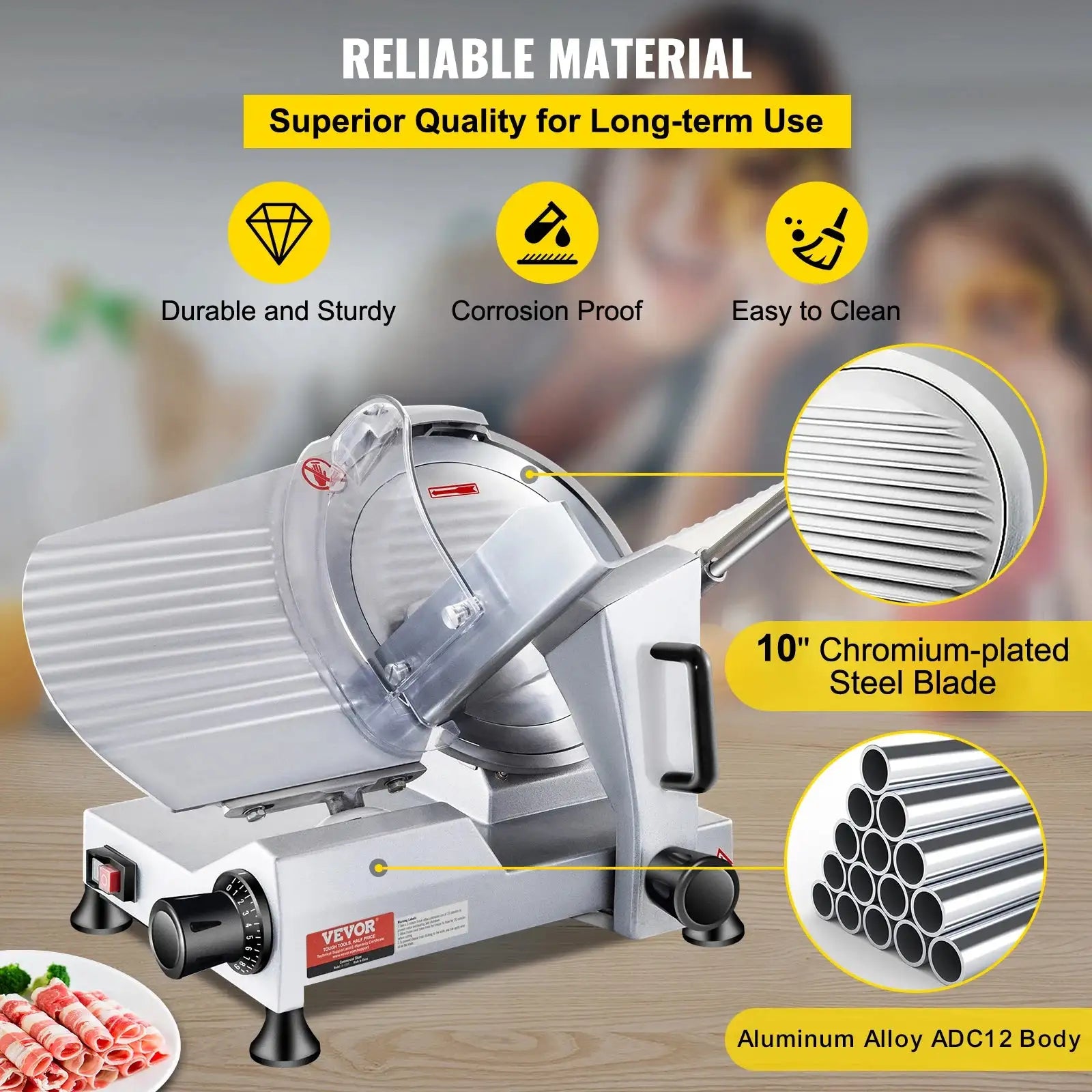 Commercial Meat Slicer 10 Inch Blade Electric Deli Slicer