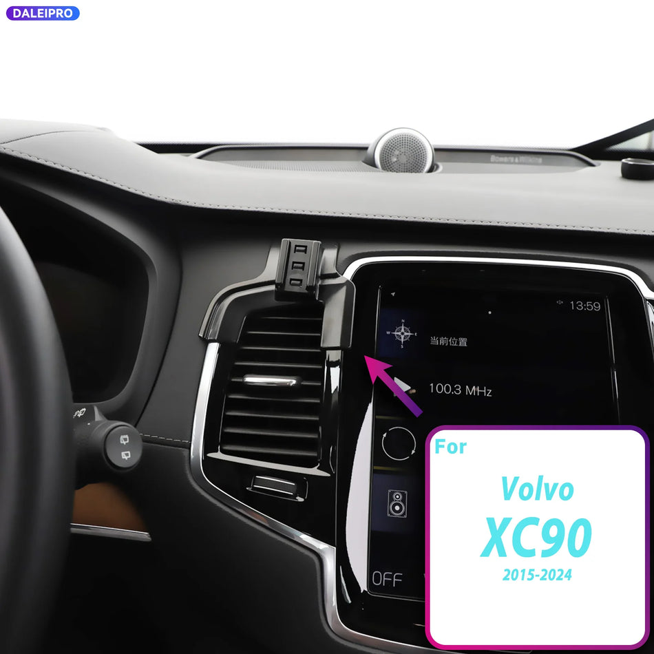 Car Phone Holder With 66W Fast Charging For Volvo XC90 2015-2024