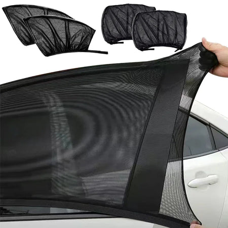 NoEnName_Null 2PCS Mesh Car Sun Shade - UV Protection for Sedan/SUV