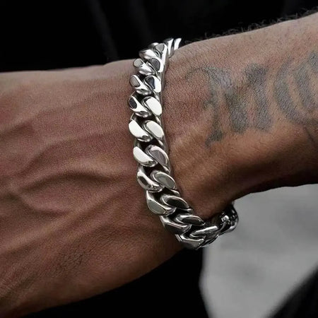 Viking Cast Cuban Chain Men's Bracelet in Stainless Steel