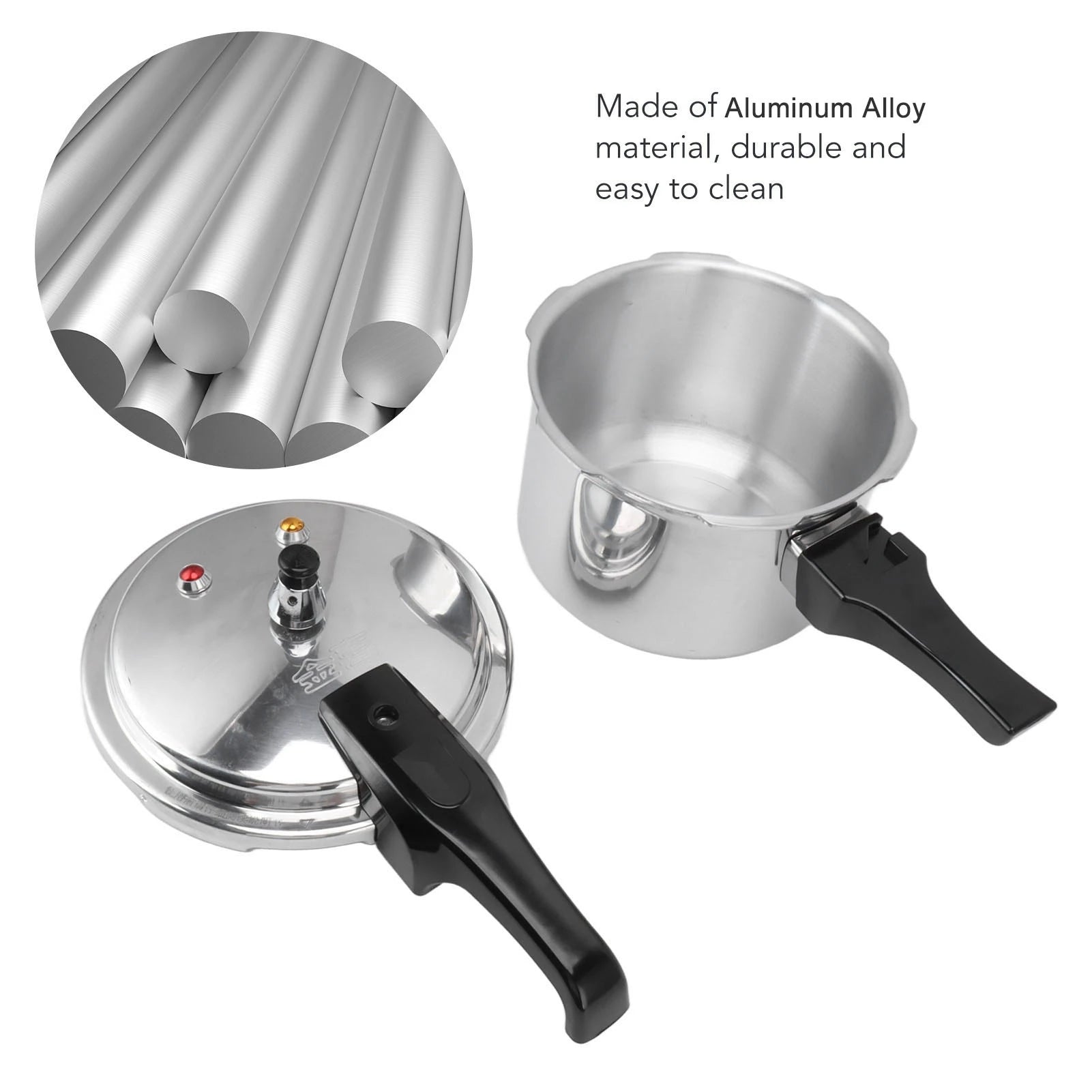 Aluminium Alloy Pressure Cooker 3L - Compact For Gas Stove