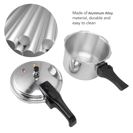 Aluminium Alloy Pressure Cooker 3L - Compact For Gas Stove