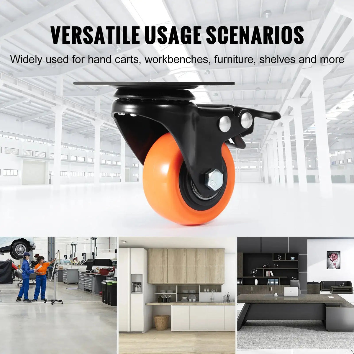 2/3/4/5/6 Inch Casters Set of 4 - Dual Locking