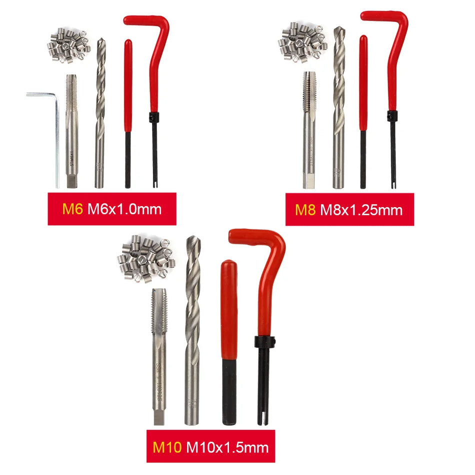 Engine Block Thread Repair Kit for Automotive Use, 88 131 Pcs, M5 M6 M8 M10 M12