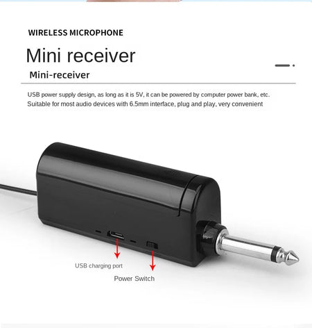 Wireless UHF 2 Channels Handheld Mic &ndash; Built-in Battery