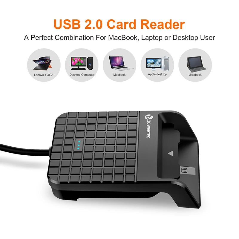 Cititor de carduri inteligente USB cu suport pentru cipuri EMV, DNI și CAC guvernamentale