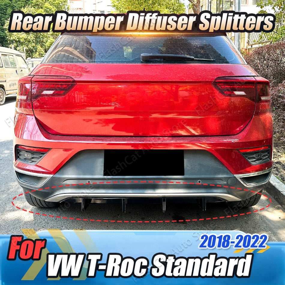 Dolní difuzor rty spoiler pro VW T-Roc 2018-2022 zadní