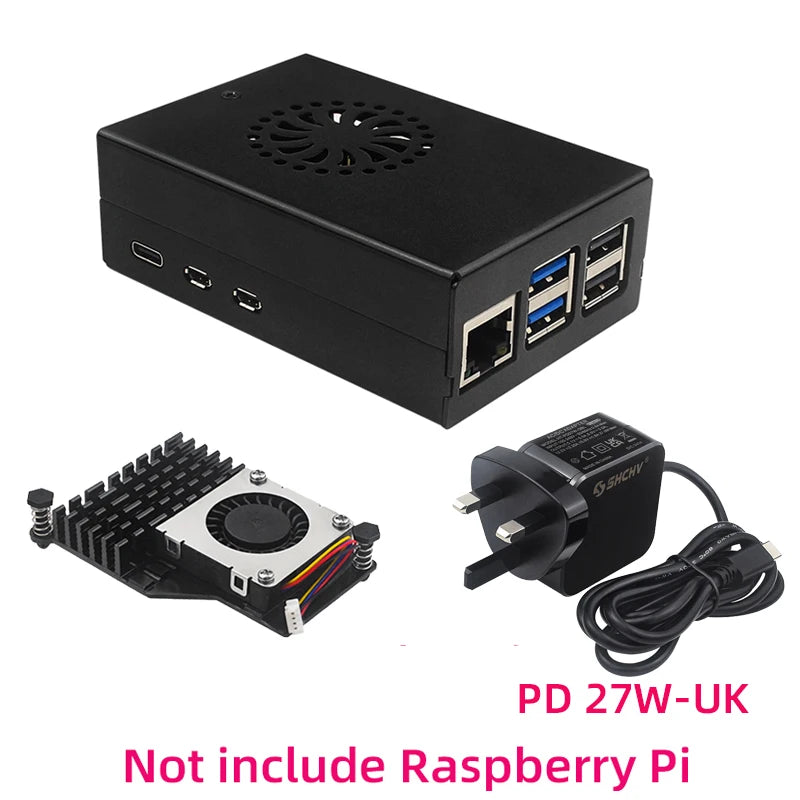 Raspberry Pi 5 Metal Case &ndash; Durable Aluminum Alloy Design Case-Cooler-UK