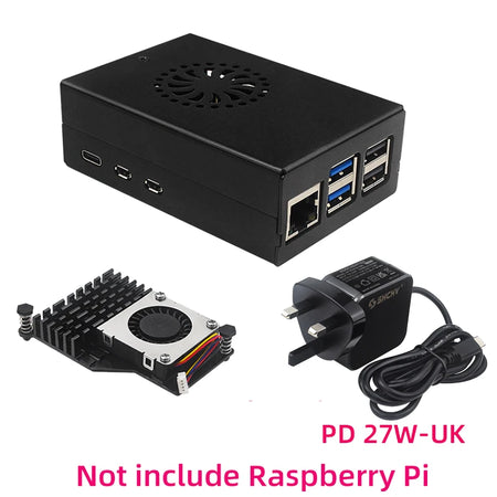 Raspberry Pi 5 Metal Case &ndash; Durable Aluminum Alloy Design Case-Cooler-UK