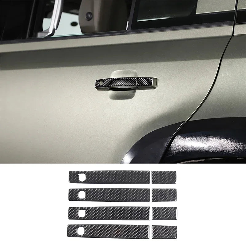 Mjuka kolfiberexteriöra dörrhandtagsklistermärken Defender 110
