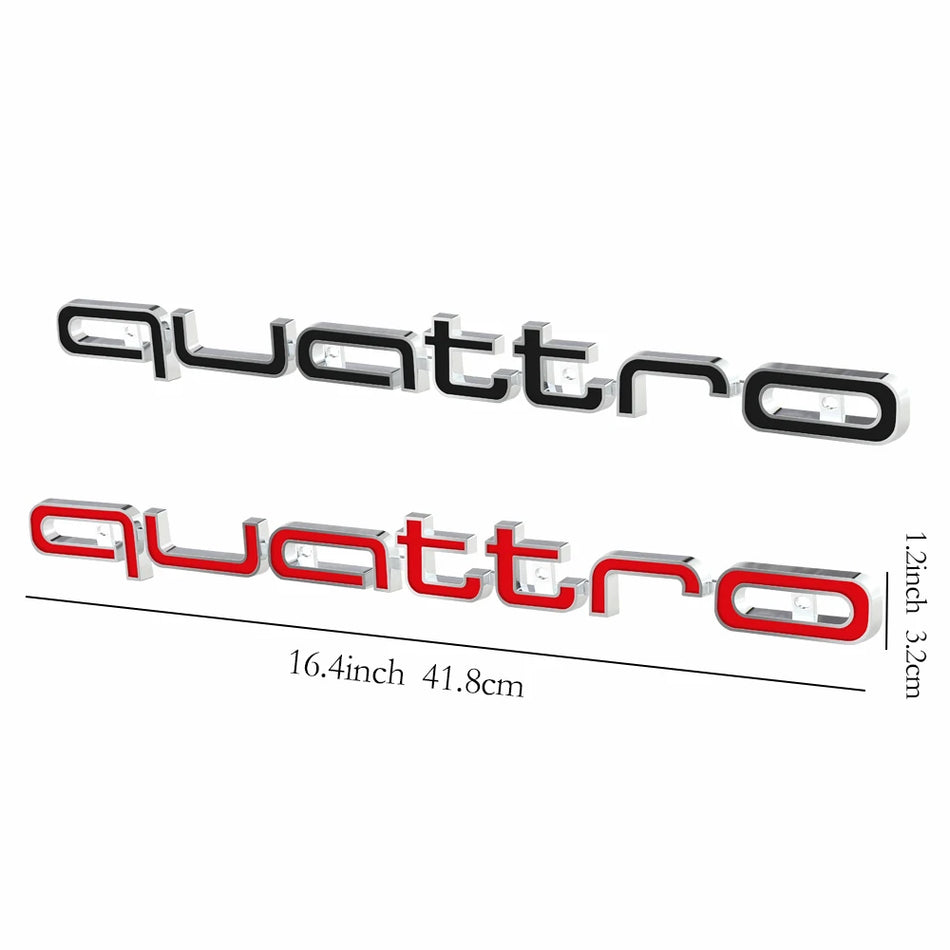 3D ABS Chrome Black Quattro Grill Emblem for Audi A4 B8 A3 8P A6 C7 8V RS Sline RSQ7