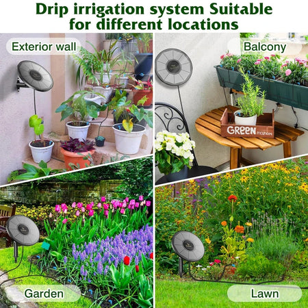 Solar-Powered Drip Irrigation System with 15m Hose and Timer