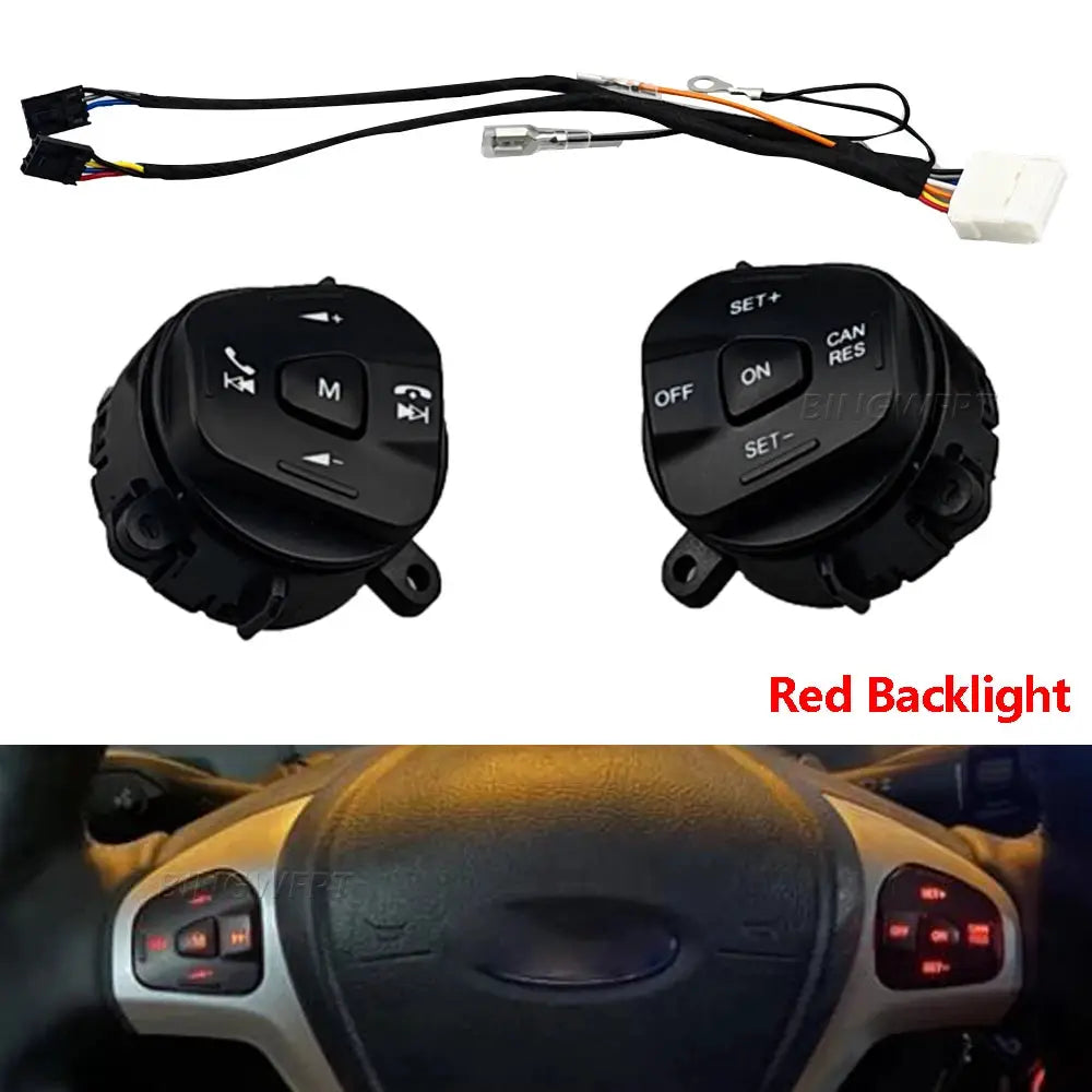 1Pair Steering Wheel Button Volume Cruise Control Switch with Backlight For Ford Fiesta MK7 MK8 ST Ecosport 2013 2014 by InterCyprus Trading Ltd