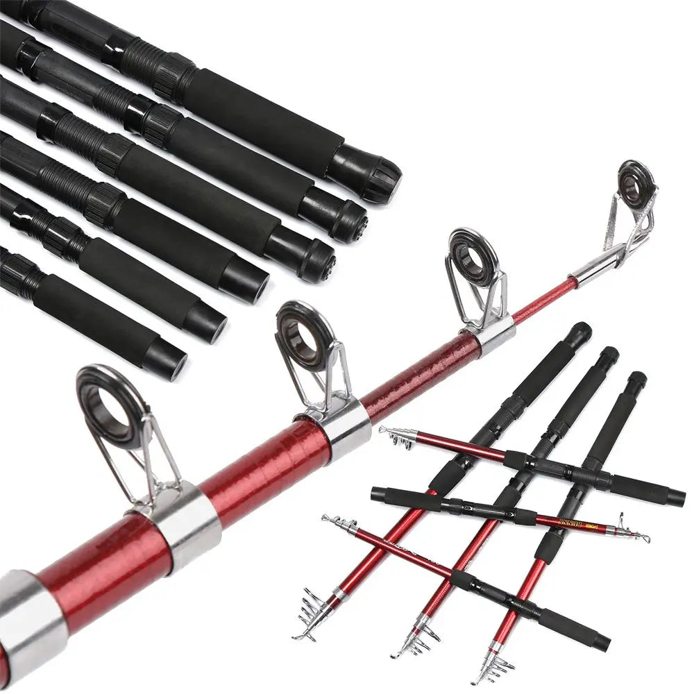 Telescopic Fishing Rod - 1.8M to 3M Durable Fiberglass Sea Rods