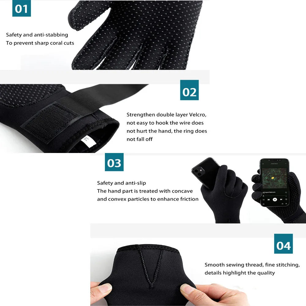 New Adult Diving Gloves - 3mm &amp; 5mm Neoprene Thermal Anti-Slip Gloves for Spearfishing, Surfing, Swimming, Kayaking, Snorkeling | YTYIN