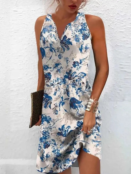 Bohemian V-Neck Summer Dress - Sleeveless A-Line Vacation Essential style7 / XXXL