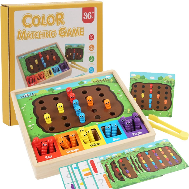 Worm Catch Game &ndash; Montessori Colour Sorting Sensory Toy