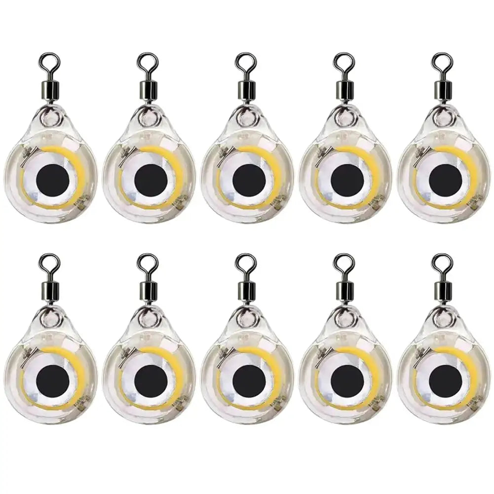 10Pcs Fishing Lure Light Eye Shape Night Battery Powered Multicolor