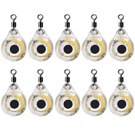 10Pcs Fishing Lure Light Eye Shape Night Battery Powered Multicolor