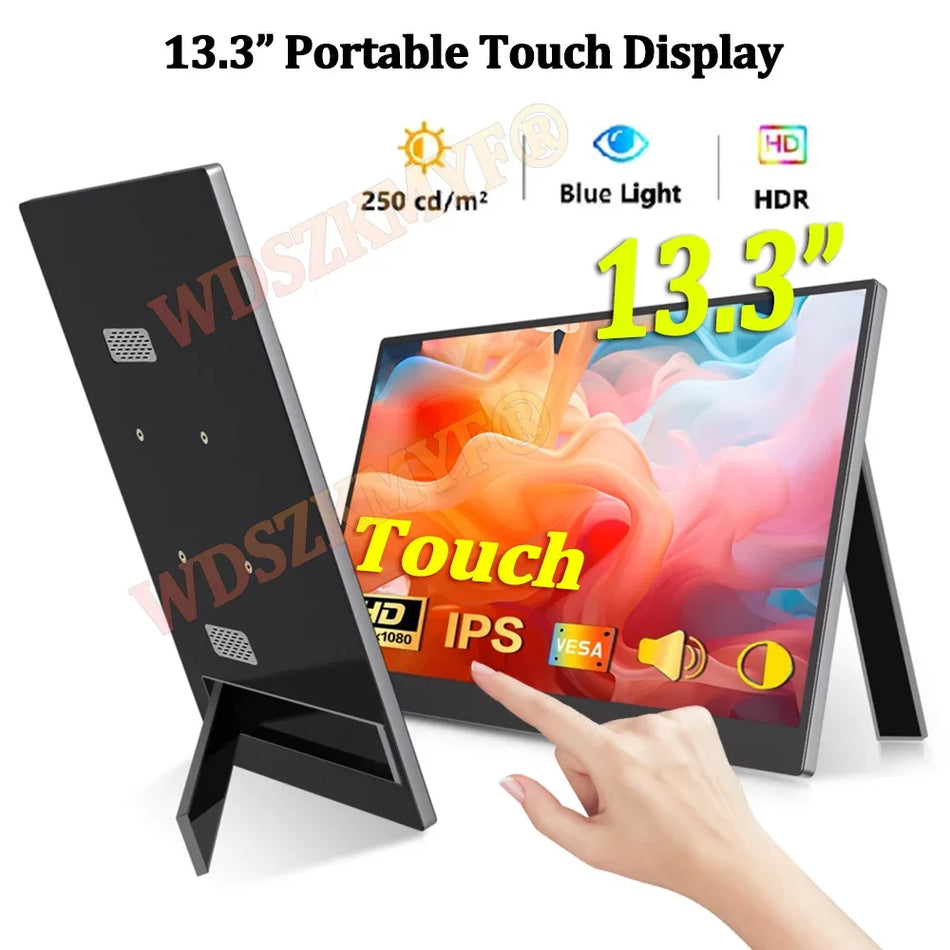 13.3 Inch Portable Touch Screen Monitor &ndash; Full HD 1080P IPS Display