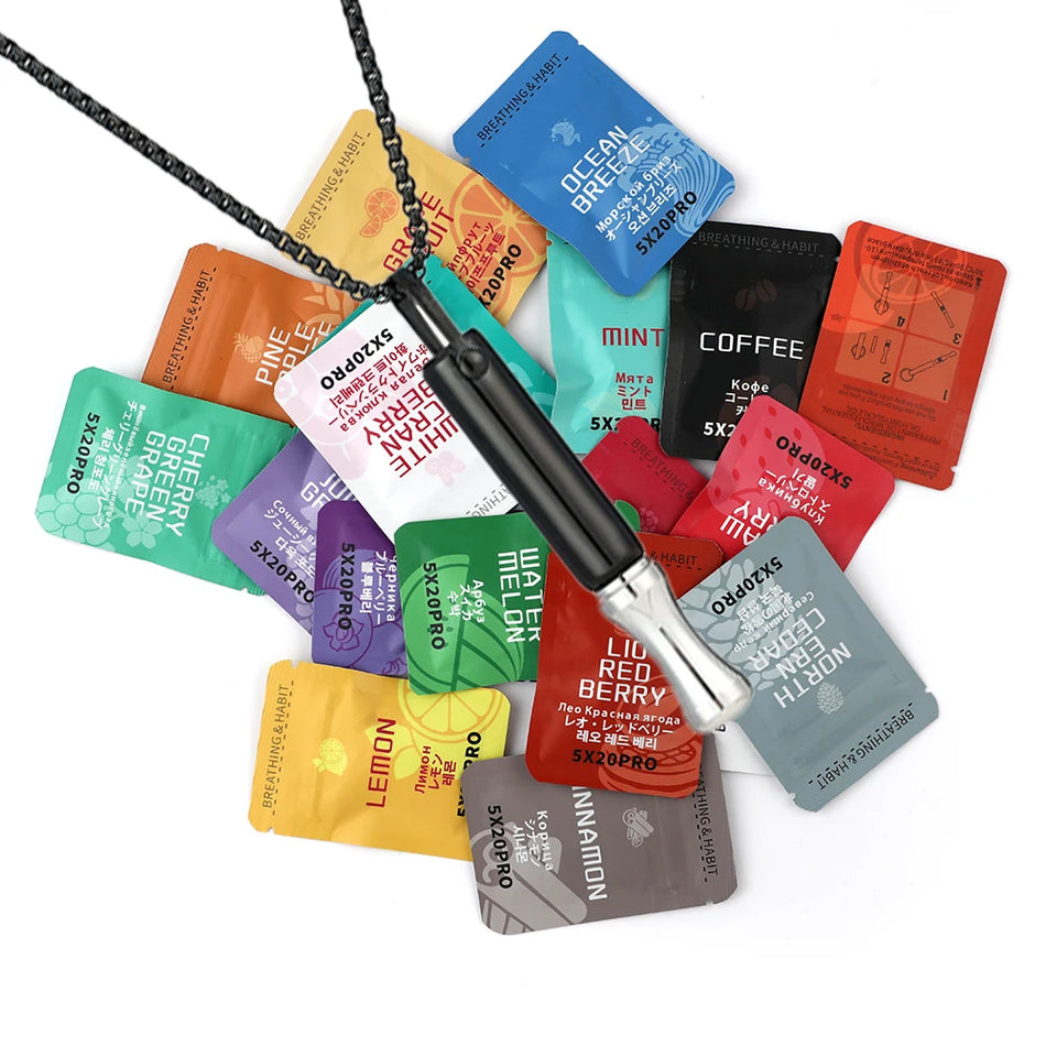 Anxiety Relief Necklace Mindfulness Stainless Steel Breathe Pendant for Women Men