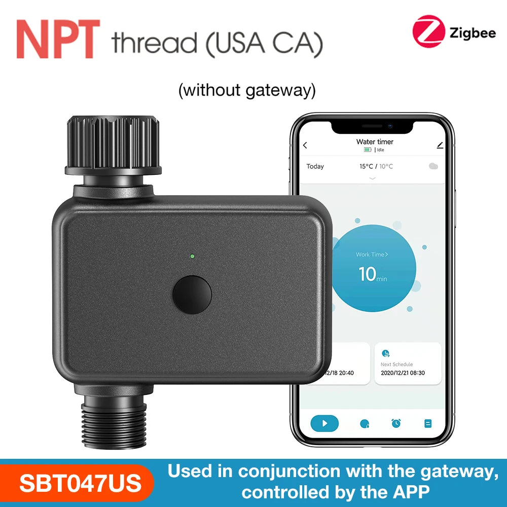 Tuya Zigbee Water Timer 1 Zone &ndash; Programmable Irrigation Zigbee Timer US(NPT)