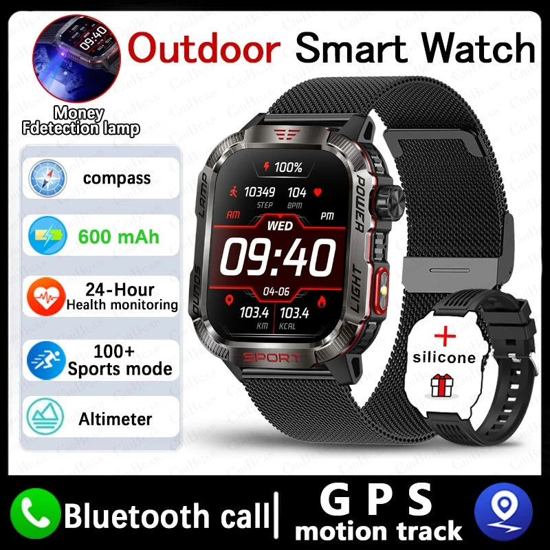 Huawei Xiaomi GPS Smart Watch &ndash; Waterproof Outdoor Tracker Black mesh belt