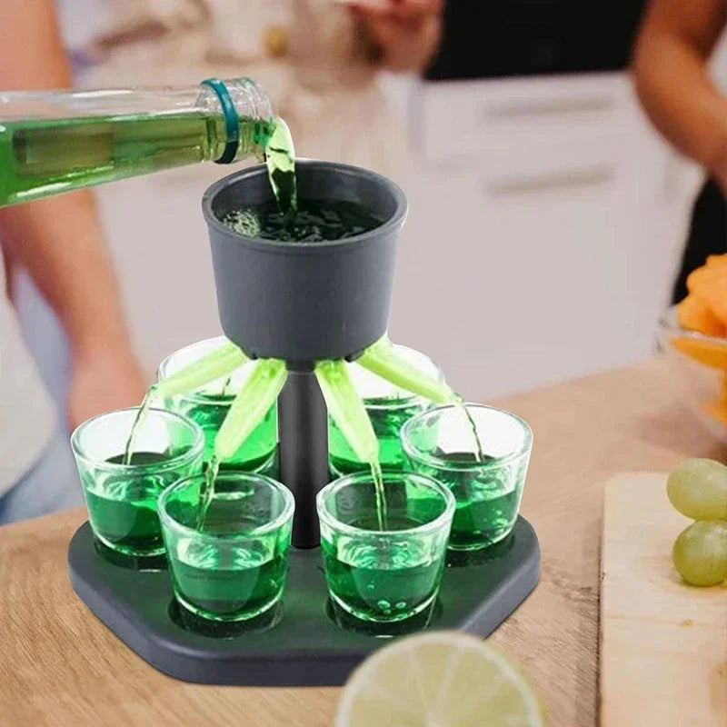 6-Shot Glass Dispenser - Perfect for Parties and Drinking Games