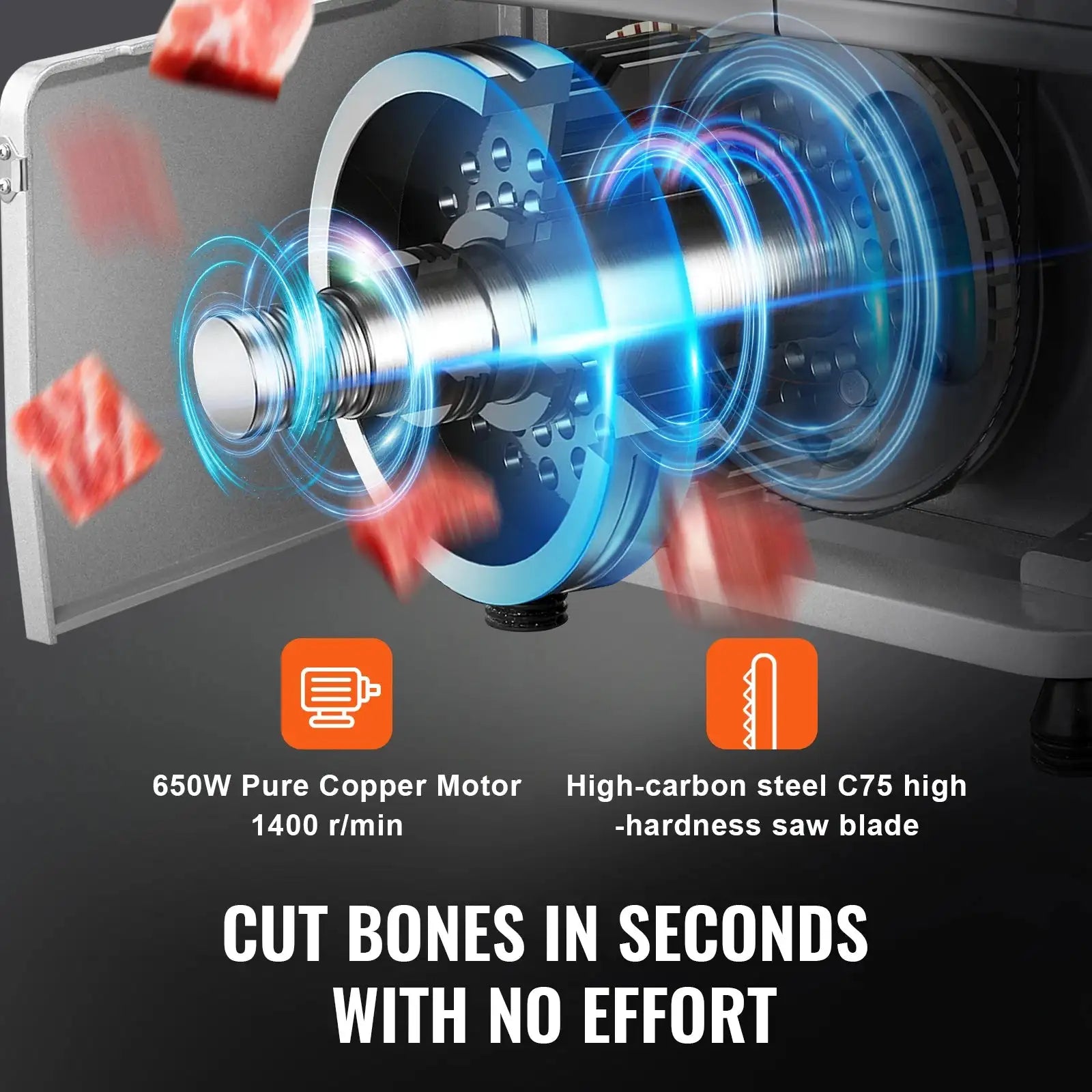 Commercial Meat Bandsaw 650W Stainless Steel