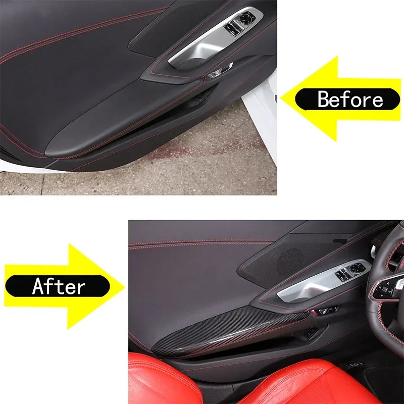 Pannello Bracciolo Porta in Fibra di Carbonio per Chevrolet Corvette C8