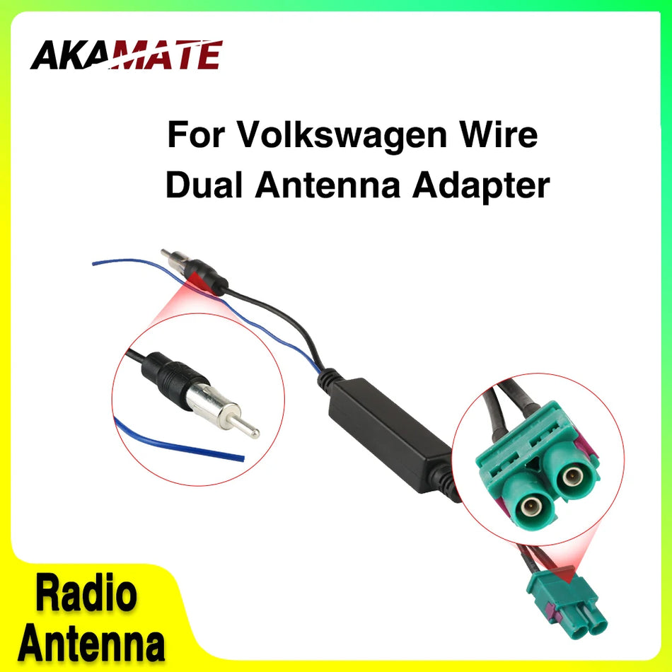 AKAMATE For VW Radio Dual Antenna Adapter Cable &ndash; Dual